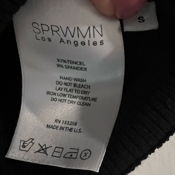 NEW without tags SPRWMN Rib Tank in Black Size Small Crop Bought at Revolve - Picture 8 of 10